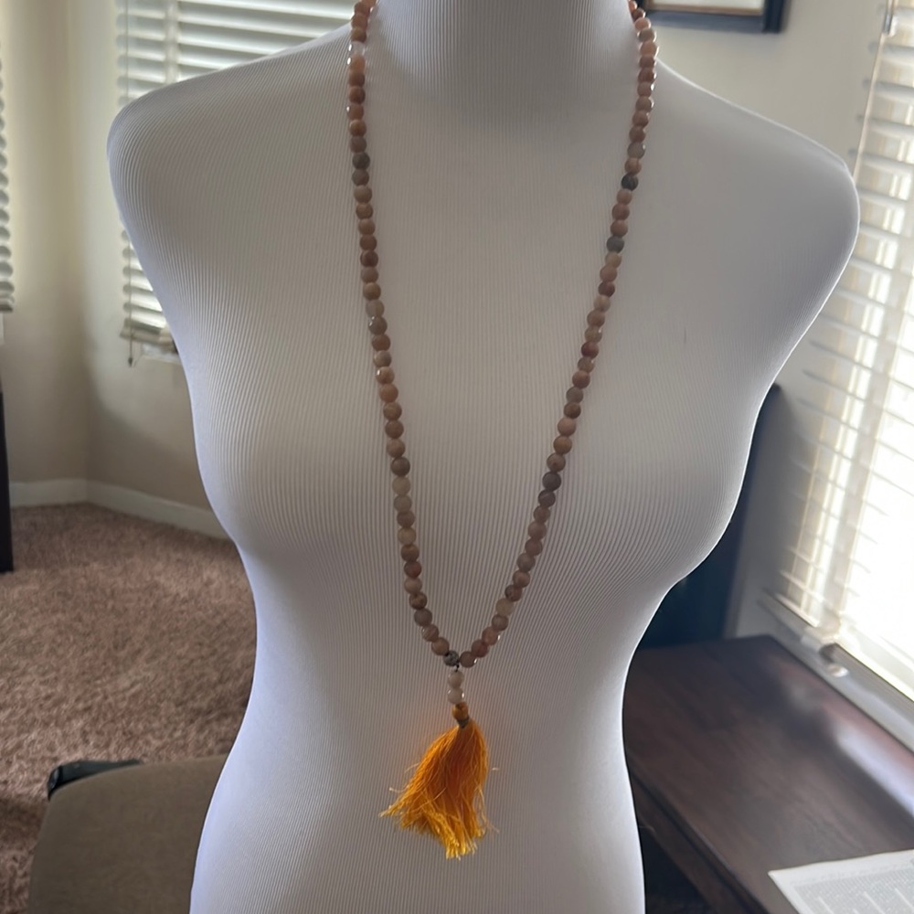 Faceted beaded stone necklace